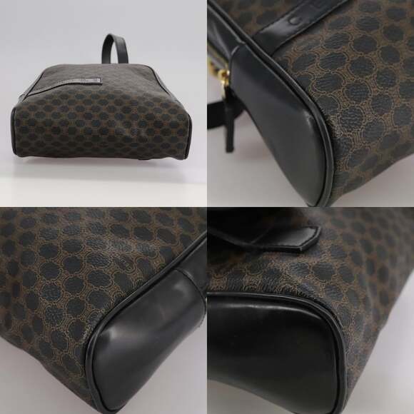 CELINE Macadam Canvas Backpack Pvc Leather Black Silver - Picture 10 of 13